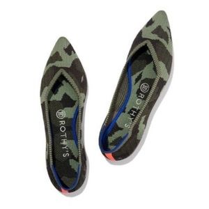 Rothy’s The Point Olive Camo Flats Green Size 8